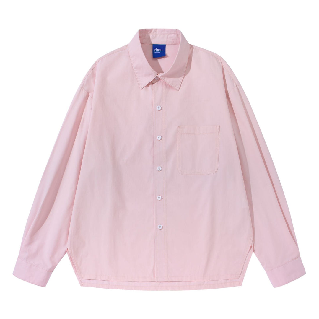Damen Oversize‑Boxy‑Hemdbluse aus leichter Baumwollmischung mit Brusttasche Echoarchiv