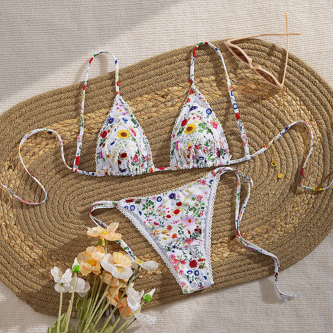 Damen Triangel-Bikini mit verspielten Bindebändern Echo Archiv