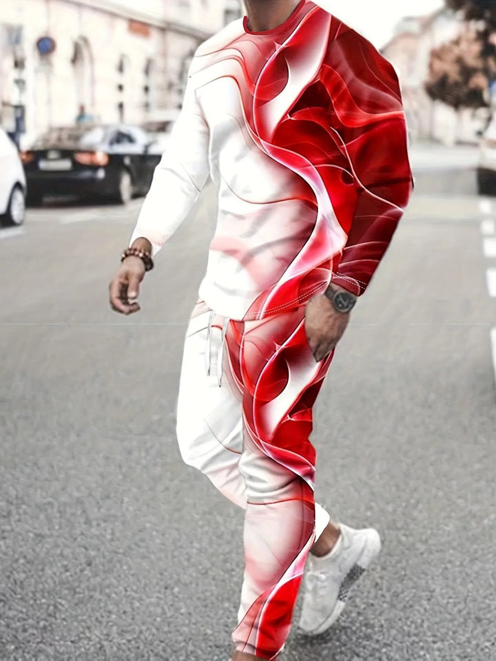 Herren Sportliches Lifestyle-Outfit mit kreativem Muster und bequemer Passform Echoarchiv