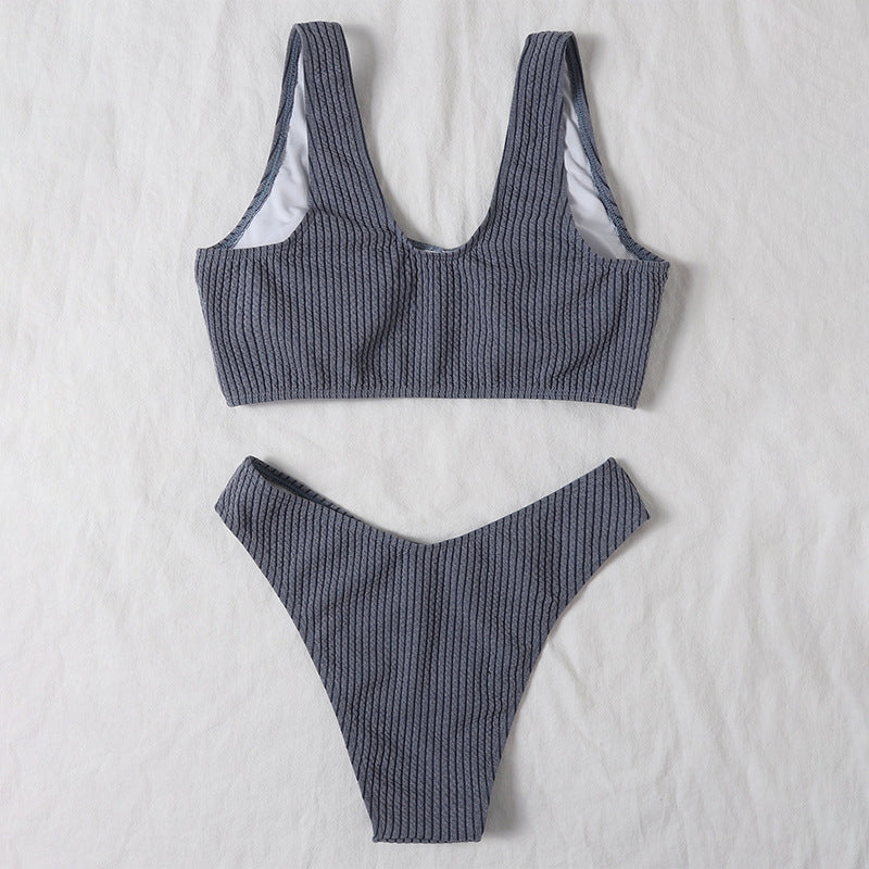 Damen Hochtaillierter Bikini mit strukturiertem Stoff und komfortablem Schnitt Echo Archiv