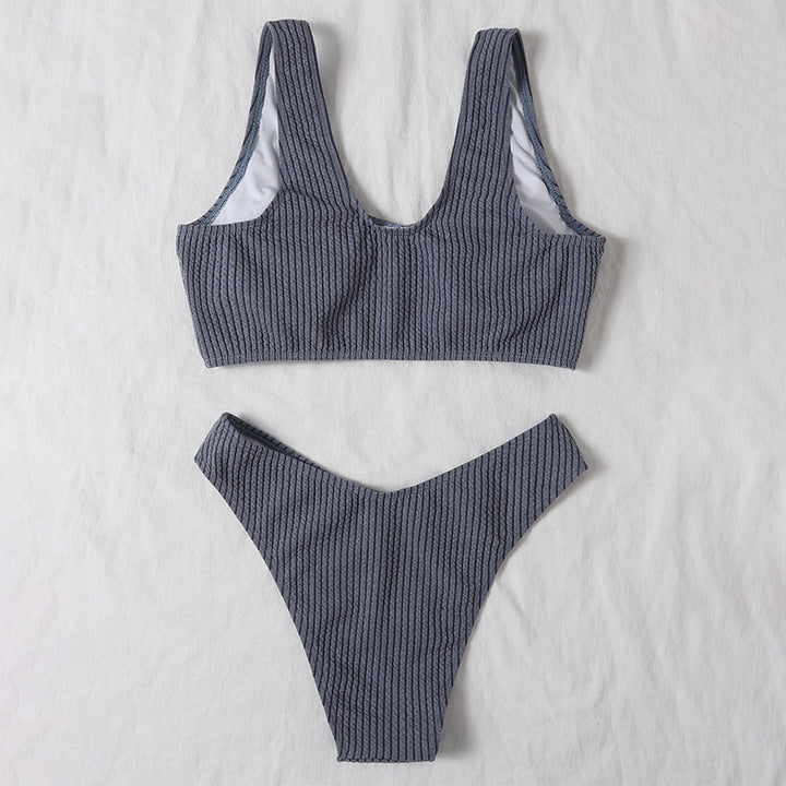 Damen Hochtaillierter Bikini mit strukturiertem Stoff und komfortablem Schnitt Echo Archiv