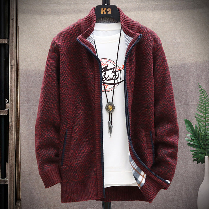 Herren Strickjacke mit Stehkragen und Taschen Echoarchiv