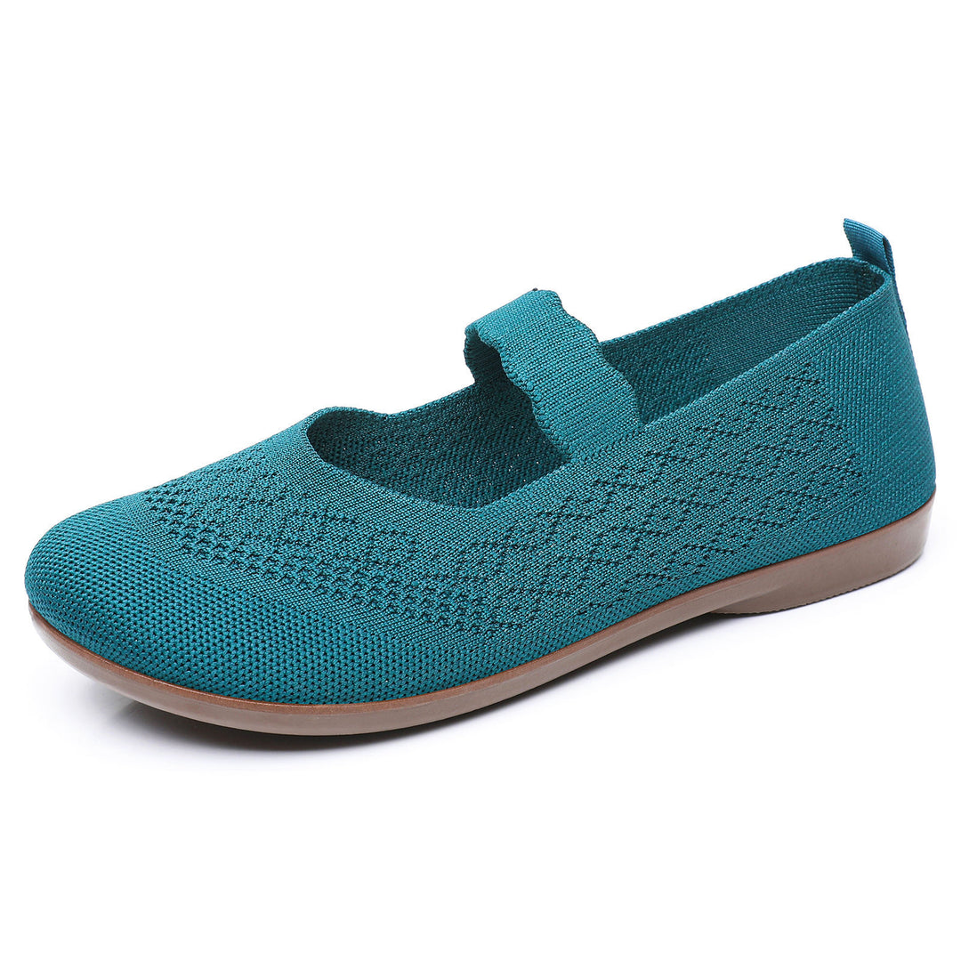 Damen nan gestrickter Mary-Jane-Slipper mit elastischem Riemen und ergonomischer Komfortsohle Echo Archiv
