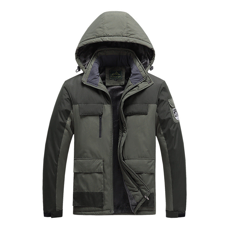 Herren Nano-Technik-Winter-Expeditionsjacke mit verdecktem Zwei-Wege-Reißverschluss, wasserabweisender Membran und multifunktionalen Taschen – Marzano