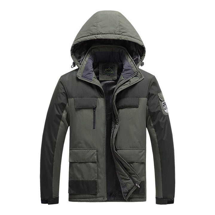 Herren Nano-Technik-Winter-Expeditionsjacke mit verdecktem Zwei-Wege-Reißverschluss, wasserabweisender Membran und multifunktionalen Taschen – Marzano