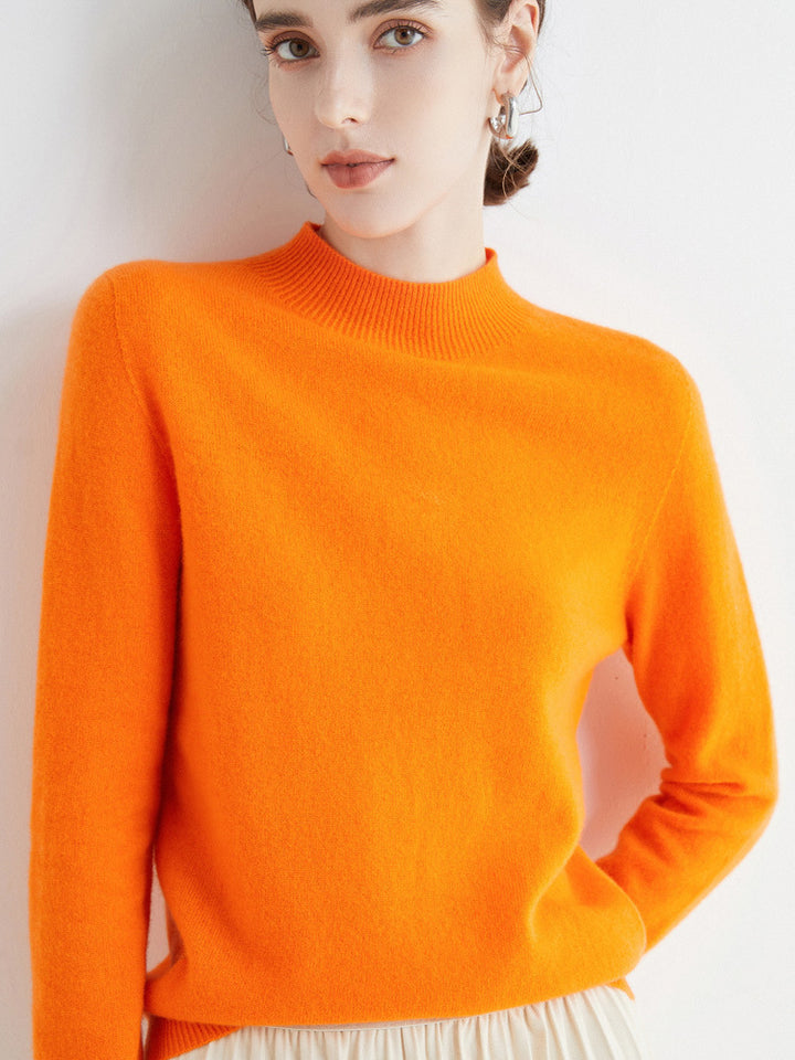 Damen Kurz-Mockneck-Pullover aus Kaschmir‑Look mit leichter Flauschoptik Echoarchiv