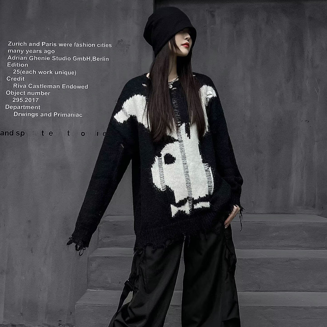 Damen Modischer Strickpullover mit einzigartigem Motiv Echoarchiv