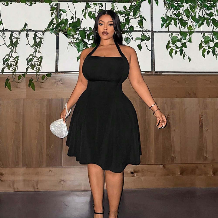 Damen A-Linien Freizeitkleid mit schulterfreiem Design und schwingendem Rock Echo Archiv
