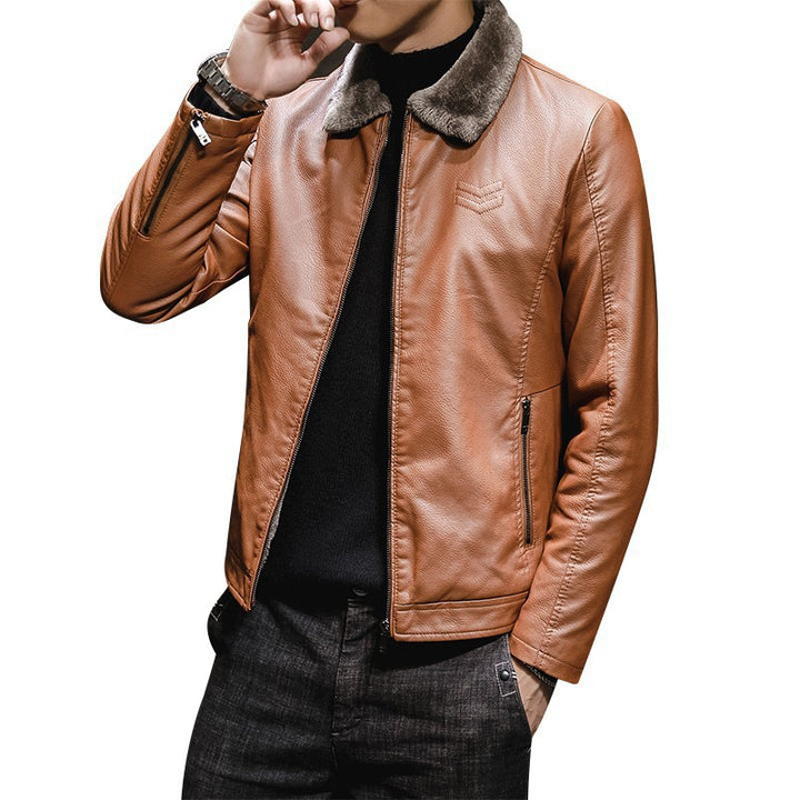 Herren Stylishe Lederjacke mit Fütterung Echo Archiv