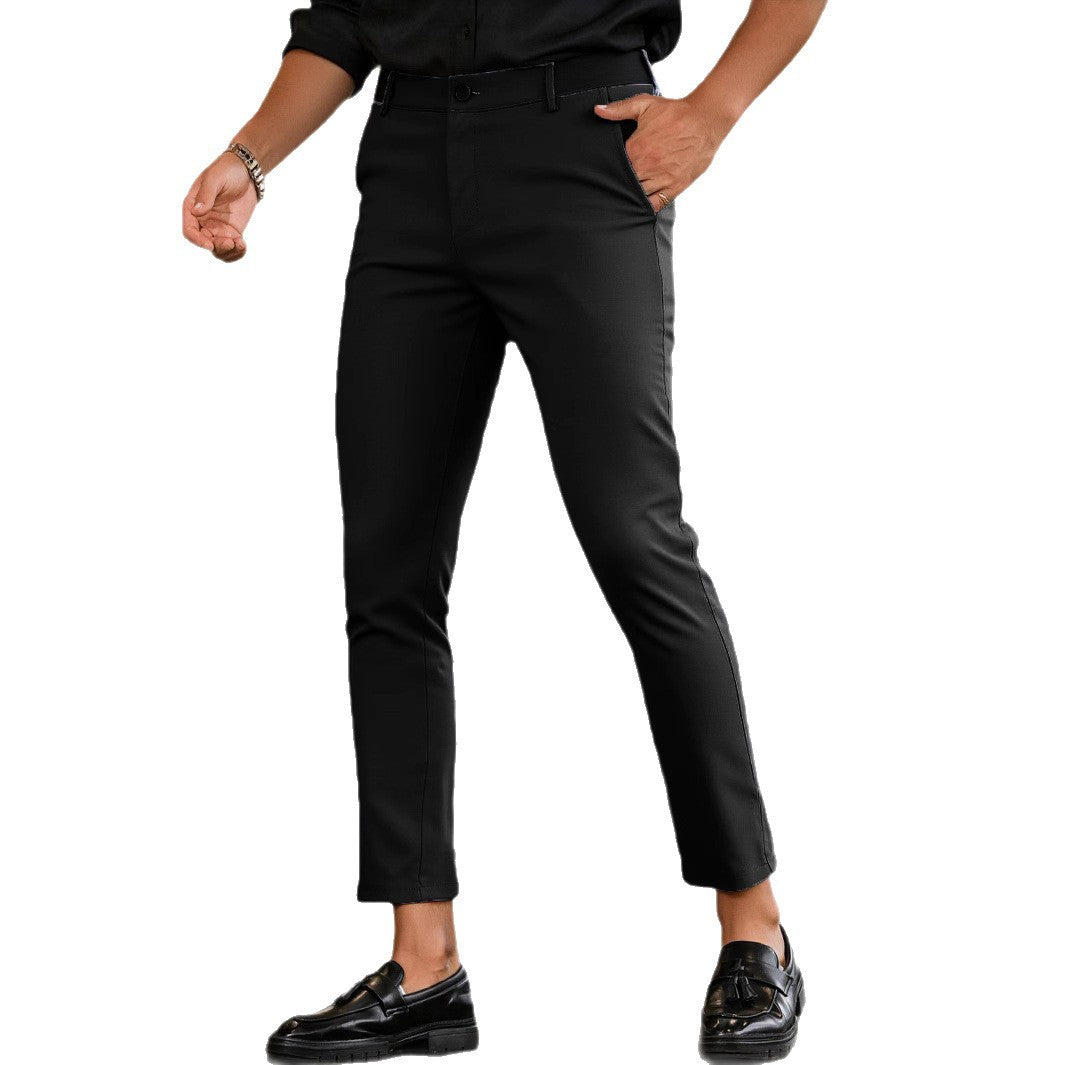 Herren elegante Slim-Fit Freizeithose mit elastischem Bund und klassischen Details Echoarchiv