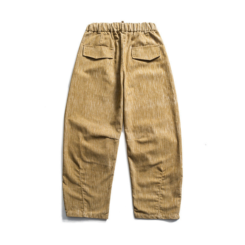 Herren weite Cordhose im Workwear‑Look mit elastischem Bund, Kordelzug und Kniefalten Echoarchiv