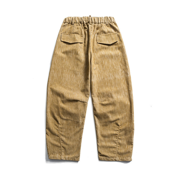 Herren weite Cordhose im Workwear‑Look mit elastischem Bund, Kordelzug und Kniefalten Echoarchiv