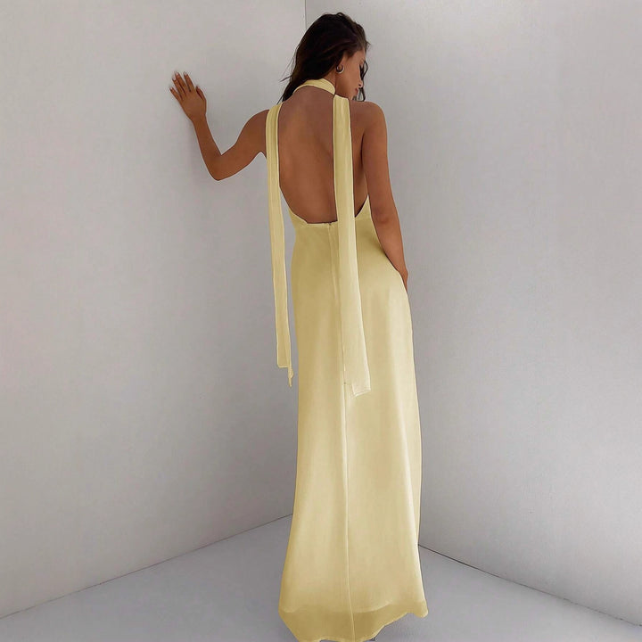 Damen Maxi-Kleid mit tiefem V-Ausschnitt und Wickeldesign Echo Archiv