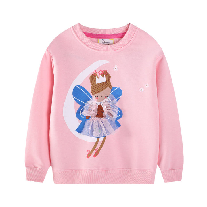Mädchen Sweatshirt mit verspieltem Prinzessinnen-Motiv Echo Archiv