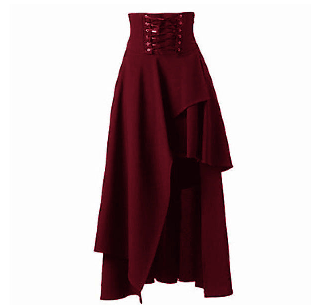 Damen Eleganter asymmetrischer Rock mit Schnürung Echoarchiv