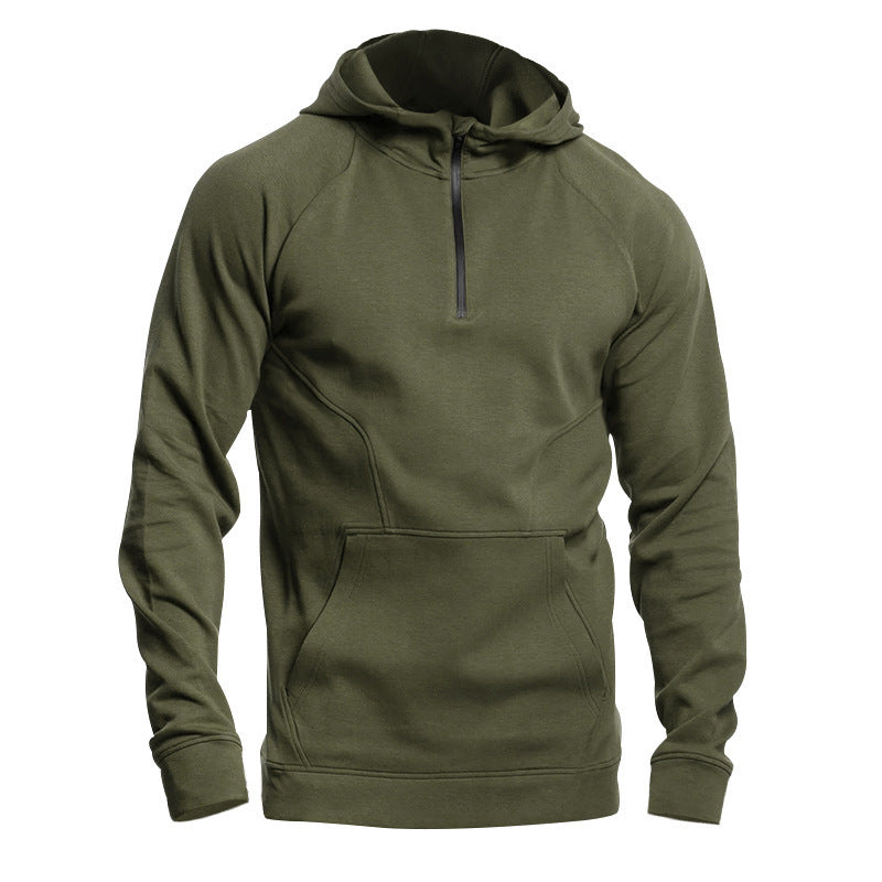 Herren Sportpullover mit halbem Reißverschluss und Kängurutasche Echoarchiv