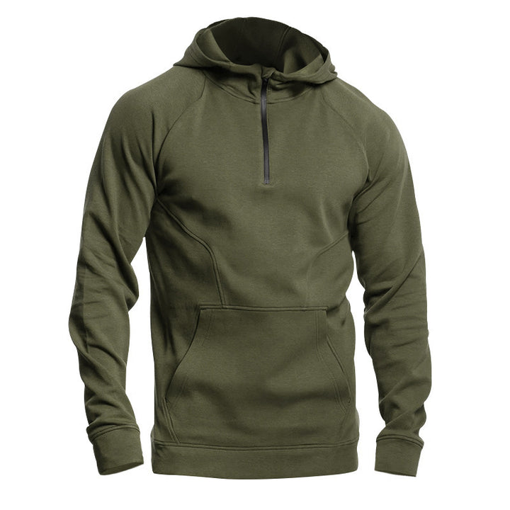 Herren Sportpullover mit halbem Reißverschluss und Kängurutasche Echoarchiv