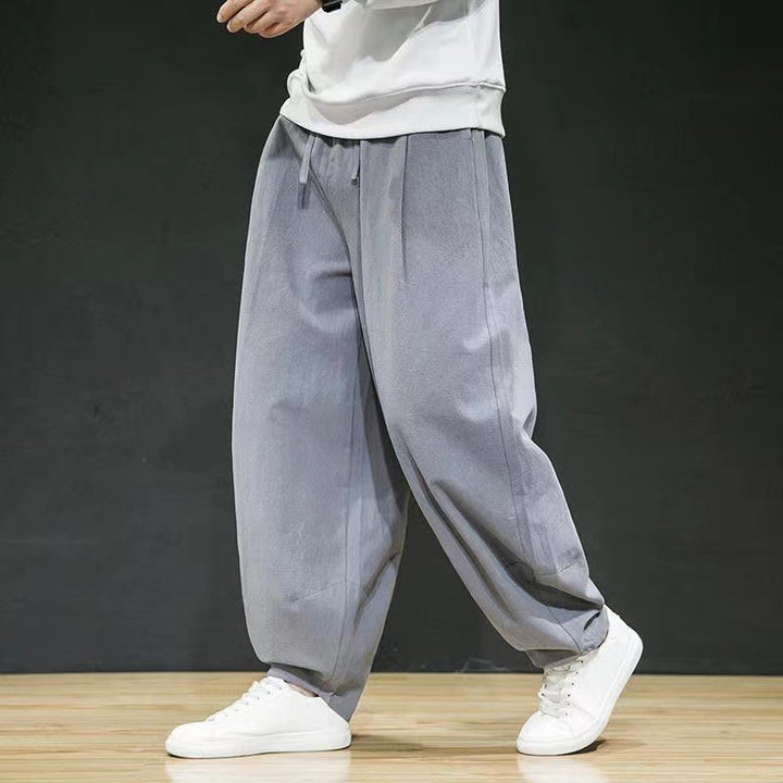 Herren nan oversized Relax-Fit Baumwoll-Jogpants mit tiefem Schritt, Tunnelzug und seitlichen Eingrifftaschen Echo Archiv