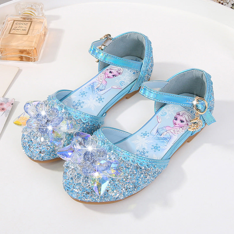 Mädchen Glitzernde Ballerinas mit Blumenapplikationen Echo Archiv