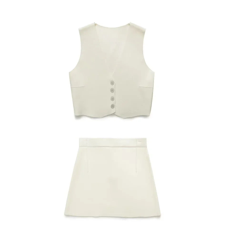 Damen kastig geschnittene Cropped-Blazerjacke mit Reverskragen und aufgesetzten Pattentaschen – Célinea