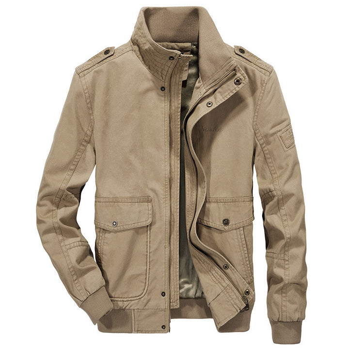 Herren Vintage-Canvas-Blouson mit hochschließendem Stehkragen und aufgesetzten Klappentaschen Echo Archiv