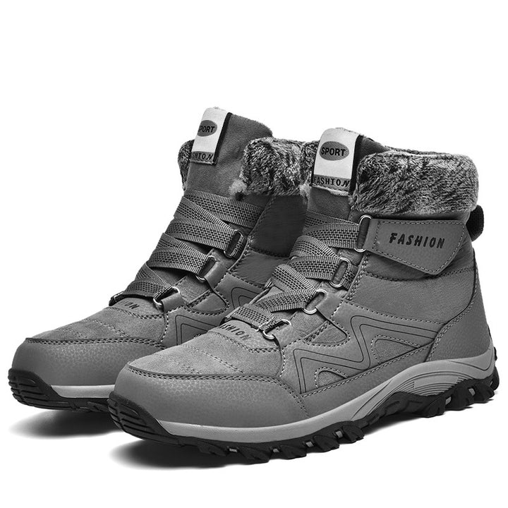 Damen Gefütterte Outdoor‑Wanderstiefelette mit Kunstfellkragen, Klettverschluss und griffiger Mehrzonen‑Profilsohle Echo Archiv