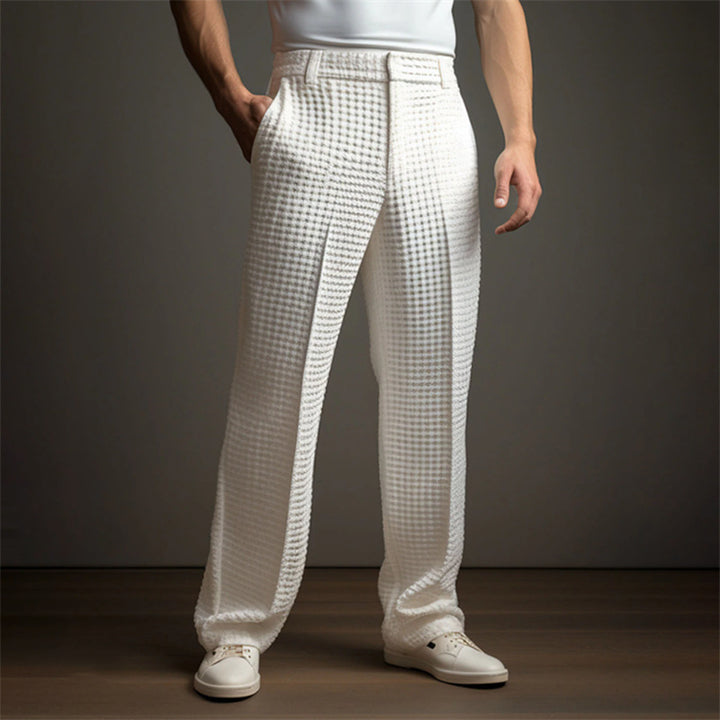 Herren elegante Karohose mit elastischem Bund und seitlichen Taschen Echoarchiv