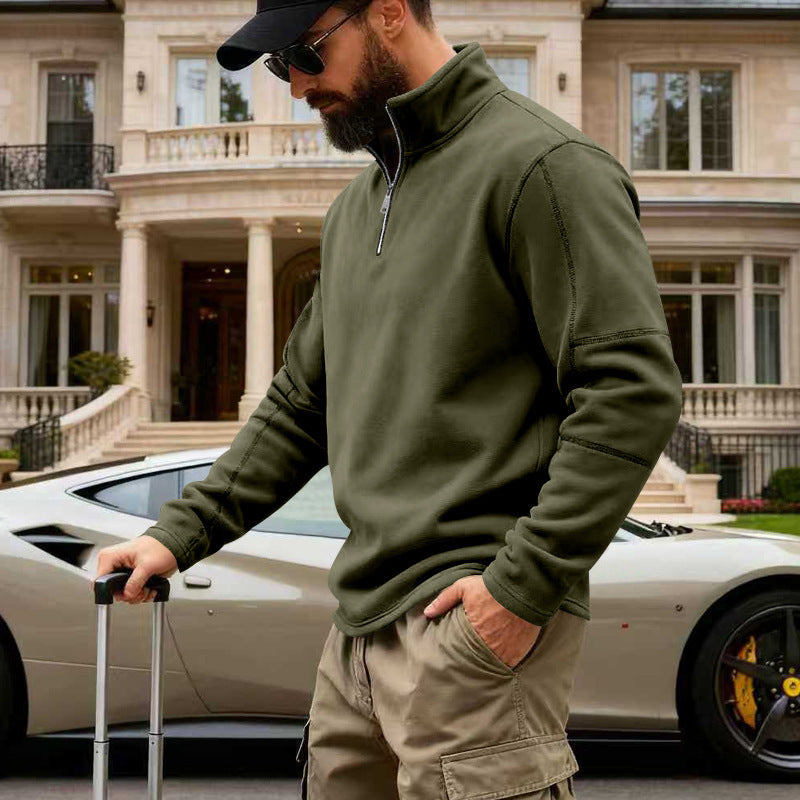 Herren nan Halbzip-Fleecepullover mit Stehkragen, verstärkten Nähten und reiseoptimiertem Schnitt Echo Archiv