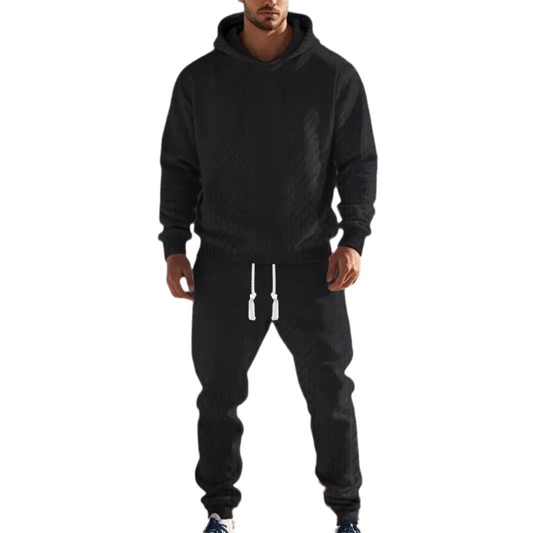 Herren sportliches Hoodie und Jogginghose Set mit strukturiertem Design Echoarchiv