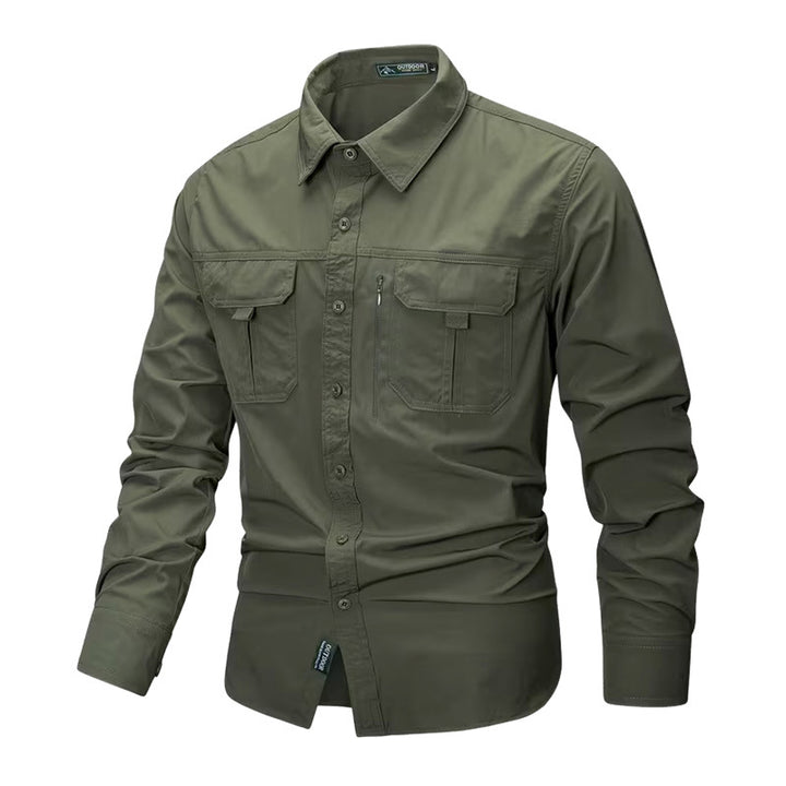 Herren nan robustes Trekkinghemd mit verstärkten Brusttaschen und atmungsaktivem Material Echo Archiv