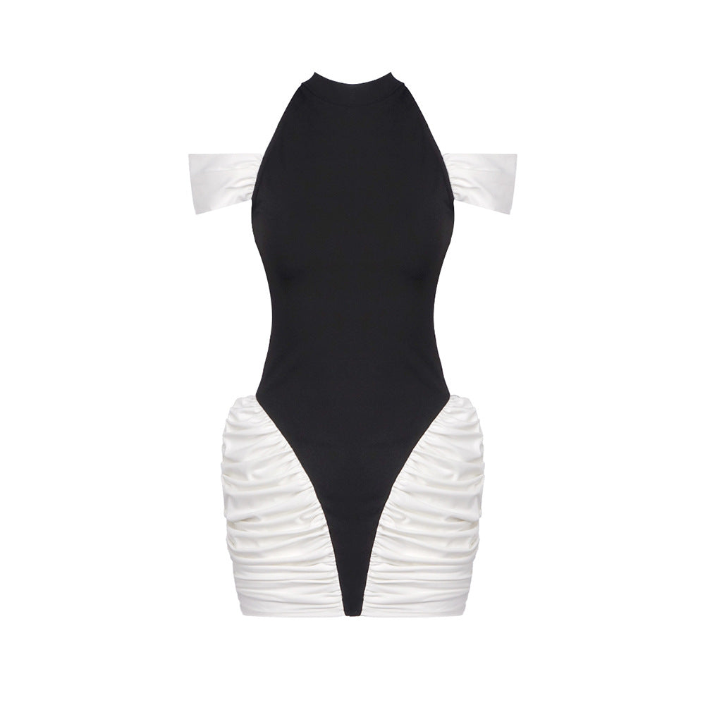 Damen Stilvolles Bodycon-Kleid mit innovativen Rüschendetails Echo Archiv
