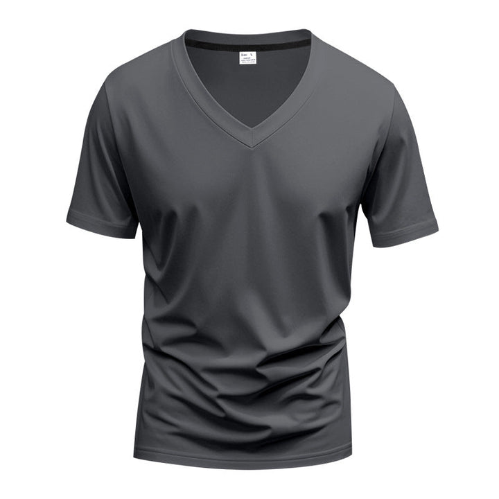 Herren V-Ausschnitt T-Shirt aus atmungsaktiver und schnelltrocknender Baumwolle Echoarchiv