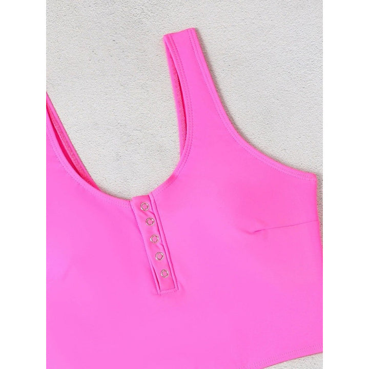 Damen Bikini-Set mit modischem Cropped-Oberteil und hoch geschnittenem Unterteil Echo Archiv