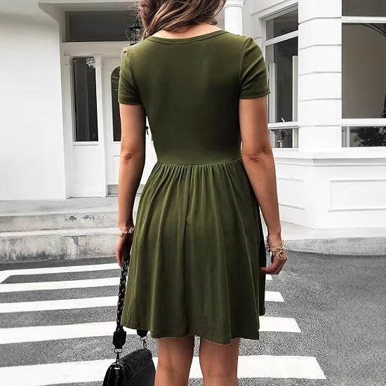 Damen Kurzarm Kleid Echo Archiv