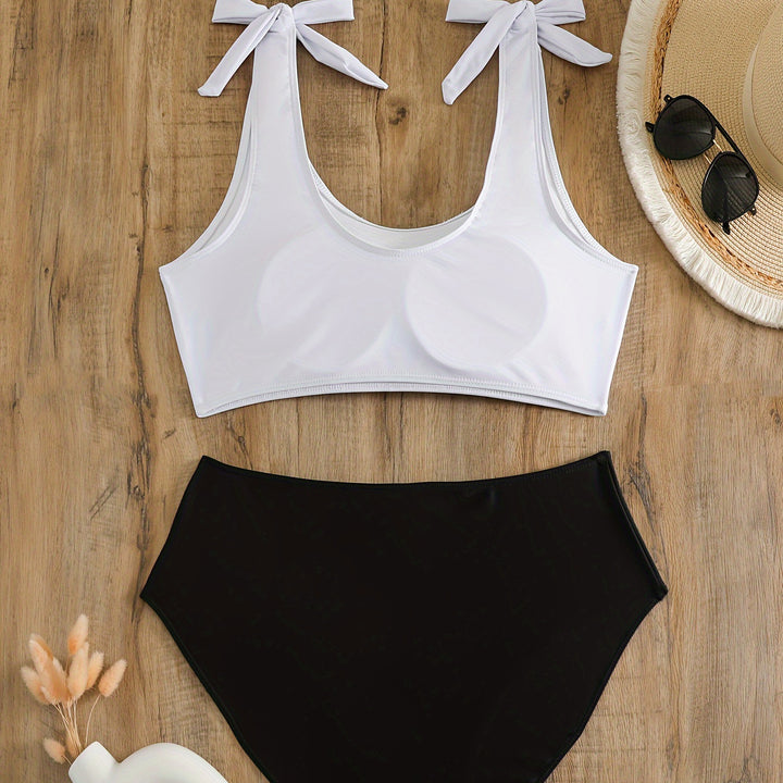 Damen Crop-Top-Bikini-Set mit verspielten Schleifen Echo Archiv