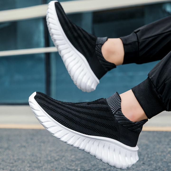 Unisex nan nahtloser Strick-Schlupf-Sneaker mit elastischem Sockenkragen und profiliertem Dämpfungssohlenprofil Echo Archiv