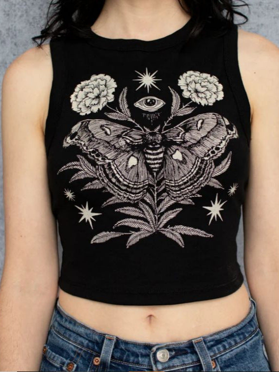 Damen Crop-Top mit einzigartigem Design und modischem Schriftzug Echo Archiv