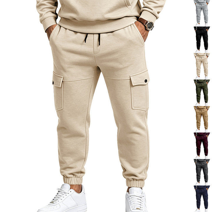 Herren Cargo-Jogginghose mit aufgesetzten Klappentaschen und elastischem Bündchen Echoarchiv