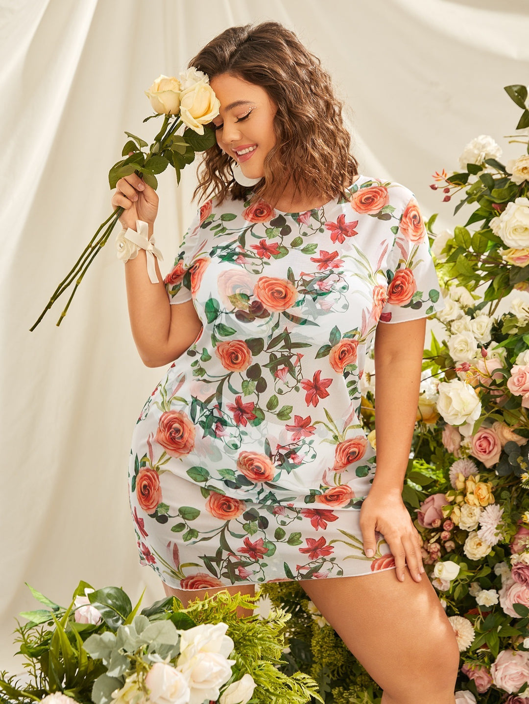 Damen Floral Bedrucktes Sommerkleid Echo Archiv
