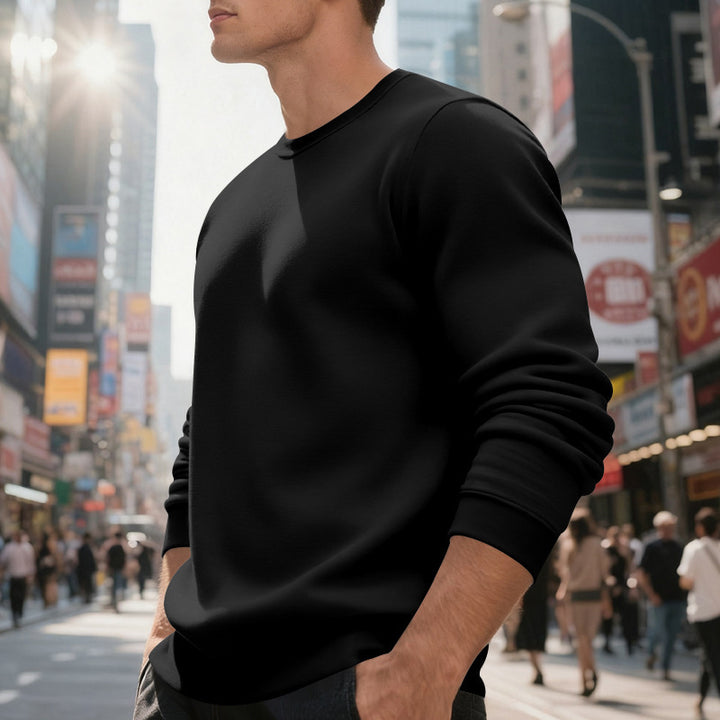 Herren lässiger Sweatpullover mit Rundhals-Ausschnitt und bequemen Bündchen Echoarchiv