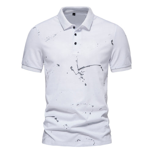 Herren Poloshirt mit kreativen Spritzdruck und hochwertiger Baumwolle Echoarchiv