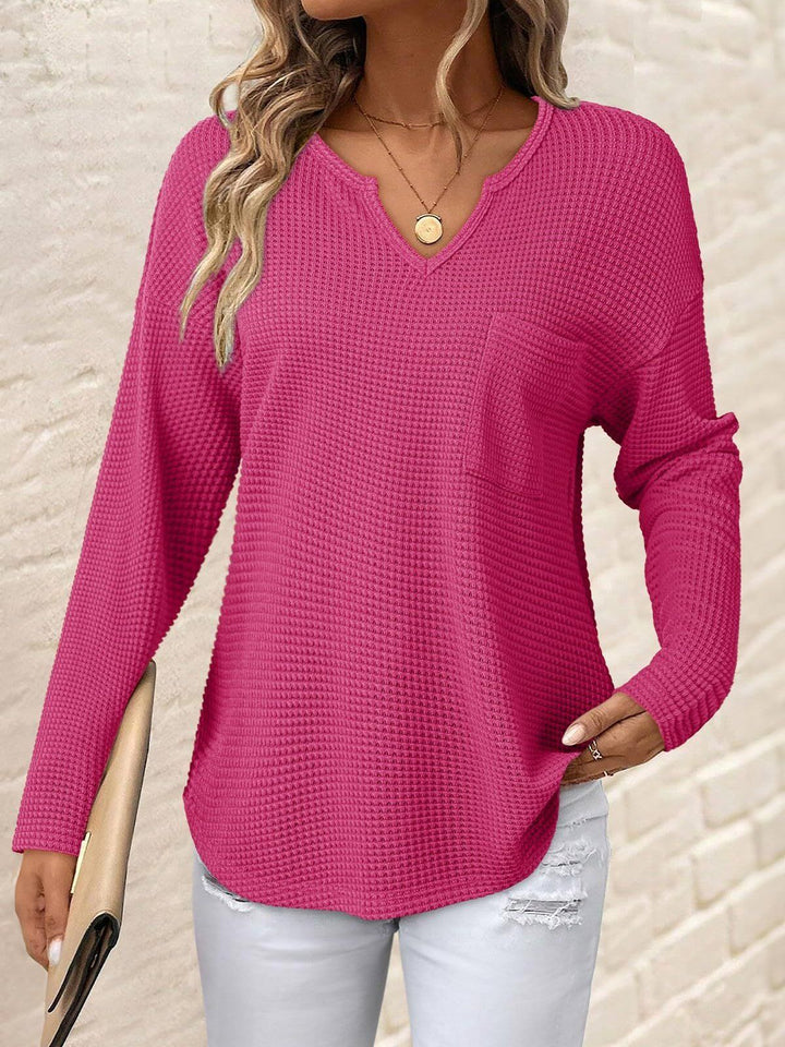 Damen Lässiger V-Ausschnitt Pullover mit Taschen Echo Archiv