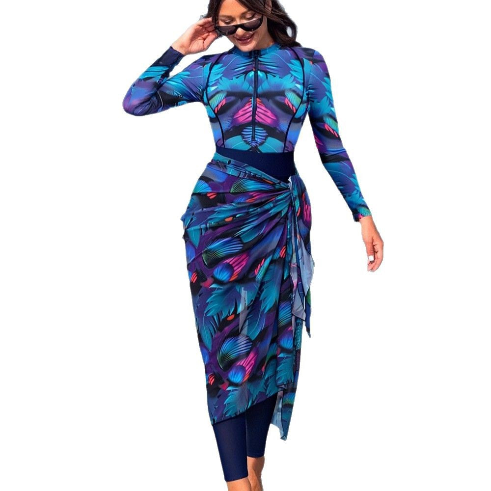 Damen Moderner UV-Schutz-Badeanzug mit Wickelrock Echo Archiv
