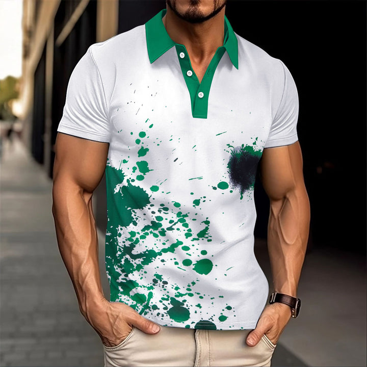 Herren Poloshirt mit kreativen Farbverlauf und modischem Kragen Echoarchiv