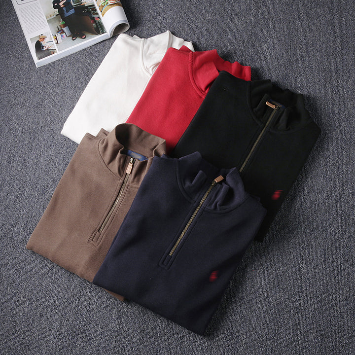 Herren Modischer Strickpullover mit Stehkragen und Reißverschluss Echo Archiv