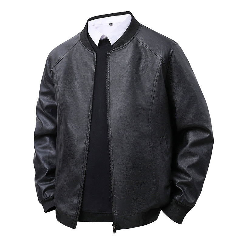 Herren Premium-Kunstleder-Blousonjacke mit Verdecktem Zwei-Wege-Reißverschluss & Rippbündchen Echoarchiv