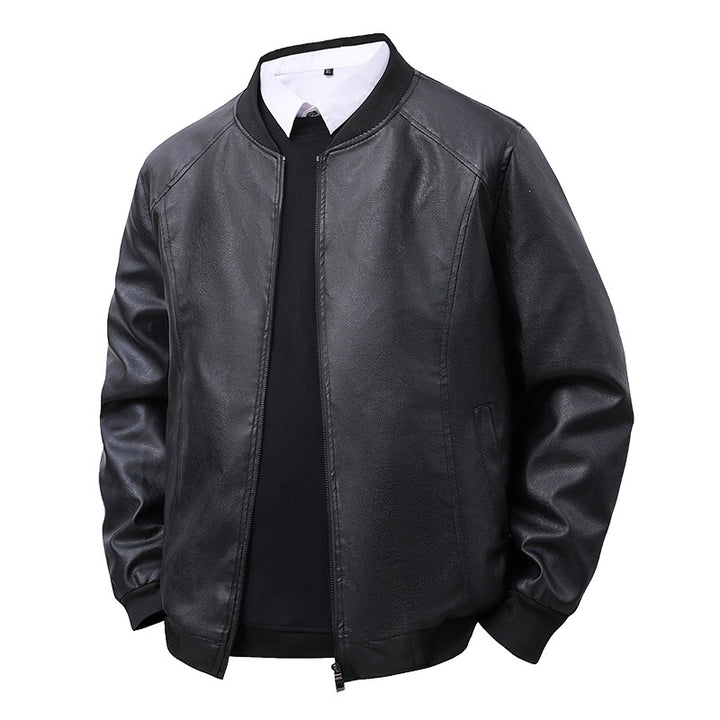 Herren Premium-Kunstleder-Blousonjacke mit Verdecktem Zwei-Wege-Reißverschluss & Rippbündchen Echoarchiv