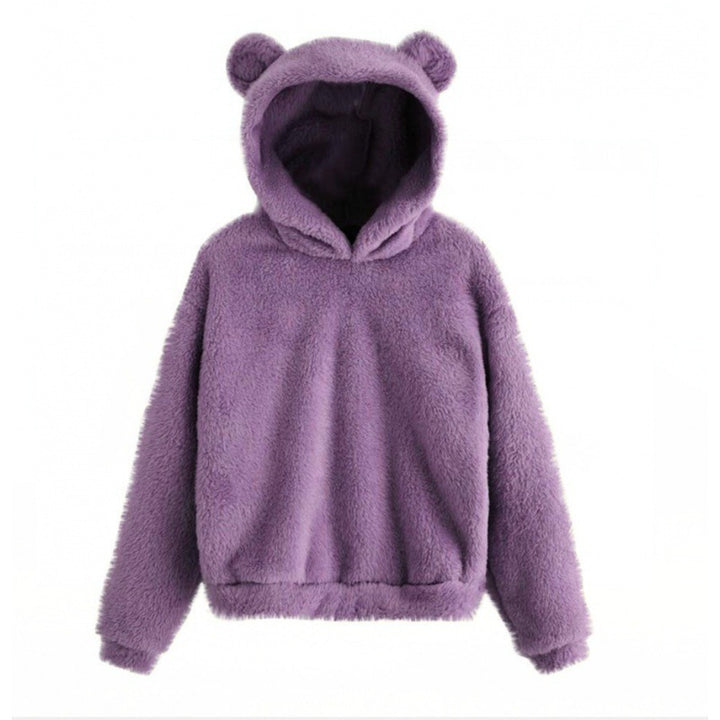 Damen Kuscheliger Teddy-Fleece-Hoodie mit Bärenohren und Oversize-Passform Echo Archiv