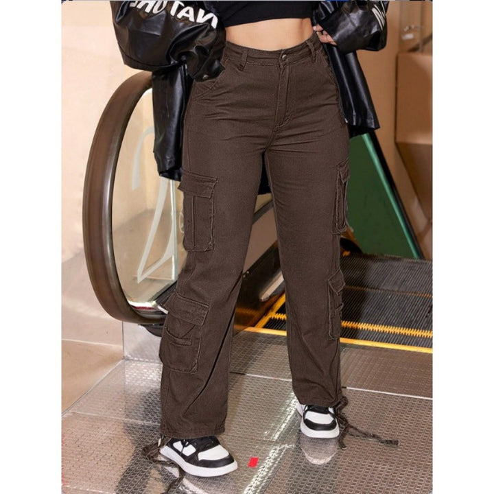 Damen Utility-Cargo-Chino mit Mehrfach-Pattentaschen und Kordelzugsaum Echo Archiv