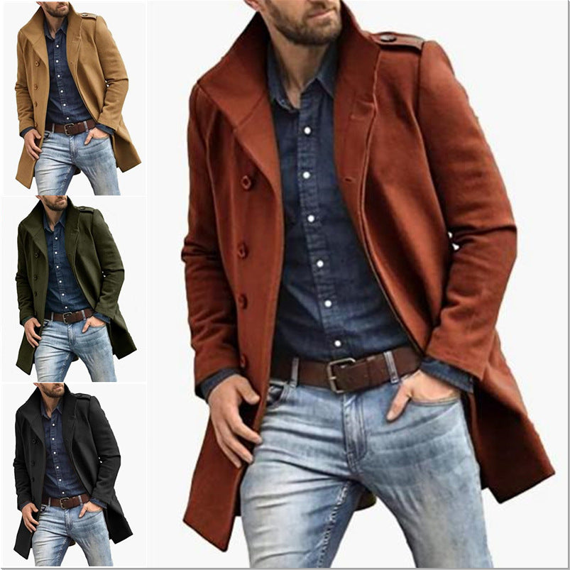 Herren eleganter Trenchcoat mit doppelter Knopfleiste und praktischem Innenfutter Echoarchiv